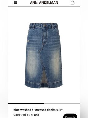 New Ann Andelman Midi Denim Skirt Size XS.